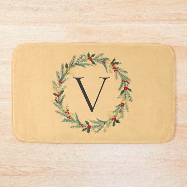 Item preview, Christmas Monogram Letter V Ornament Wreath – Holiday Initial Gift 2025 designed and sold by Punnyverse.