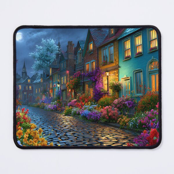 Item preview, Charming Cobblestone Street Adorned with Flowers designed and sold by Artessie.