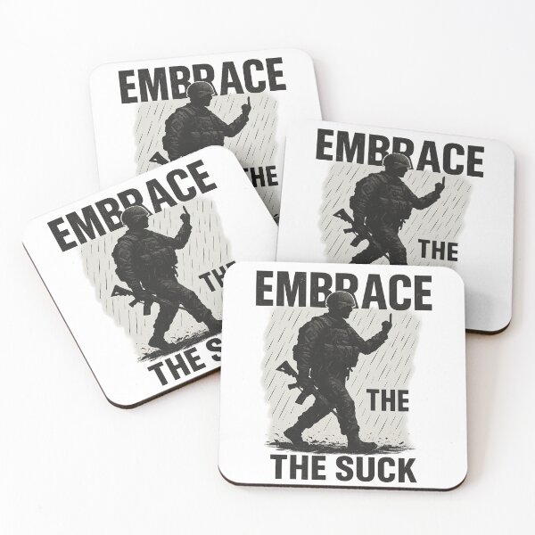 Item preview, Embrace the Suck – Savage Veteran Humor Sticker designed and sold by getpressedshirt.