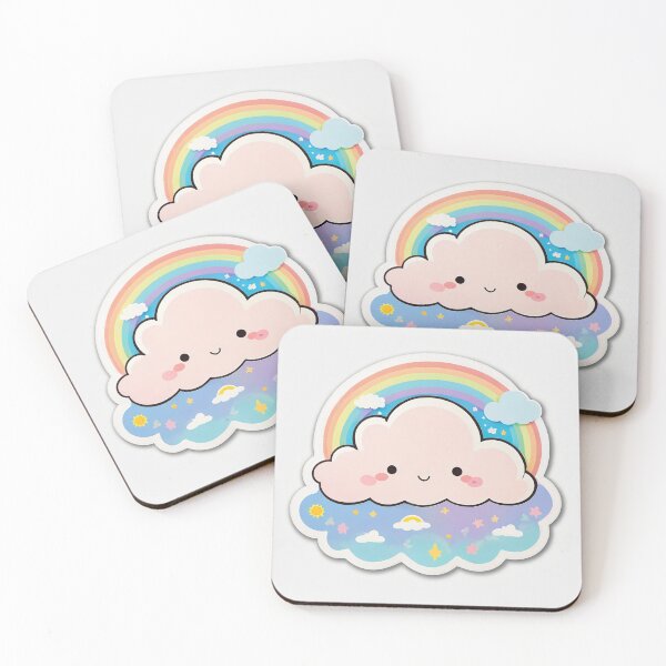 Item preview, Cute Kawaii Rainbow Cloud Sticker – Pastel Aesthetic designed and sold by SanyWorld.