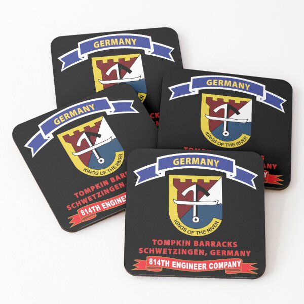 Item preview, Army - 814th Engineer Company - Schwetzingen, Germany Tab- Ribbon, Tompkins Barracks X 300 designed and sold by Military Insignia Products.
