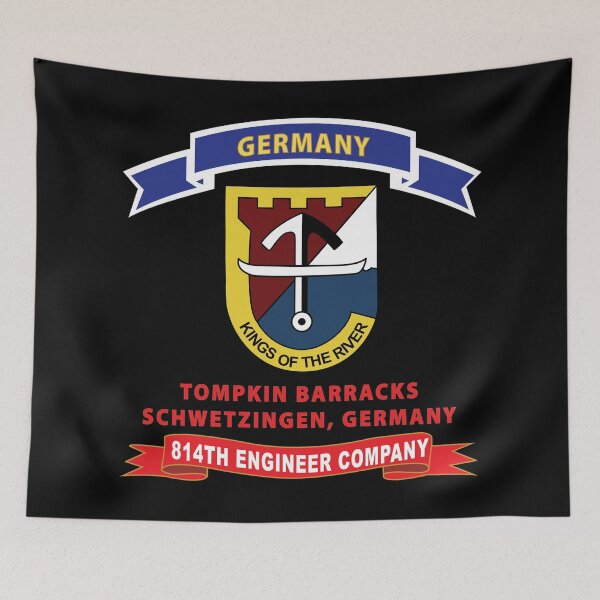 Item preview, Army - 814th Engineer Company - Schwetzingen, Germany Tab- Ribbon, Tompkins Barracks X 300 designed and sold by Military Insignia Products.
