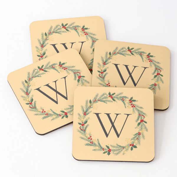 Item preview, Christmas Monogram Letter W Ornament Wreath – Holiday Initial Gift 2025 designed and sold by Punnyverse.