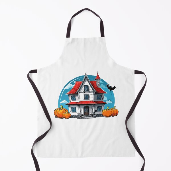 Item preview, Spooky haunted house with bats, pumpkins, and a dark, scary sky on a Halloween night, Halloween haunted house silhouette with bats under a spooky moonlit night sky designed and sold by Danler.