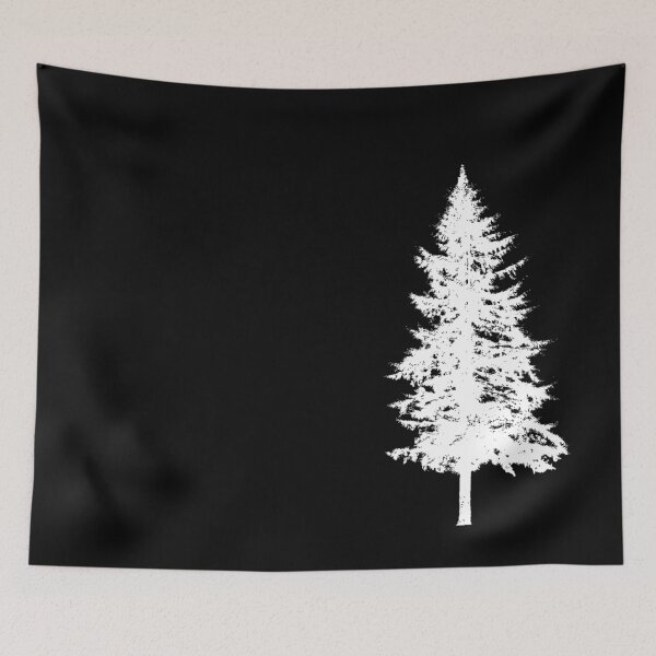 Item preview, Pine Tree White Thin Line designed and sold by TangledRoots.