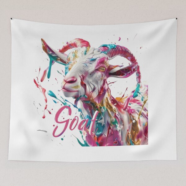 Item preview, Colorful Goat | Chinese Zodiac Sign | 3D Paint Splash Art designed and sold by AlexLineArt.