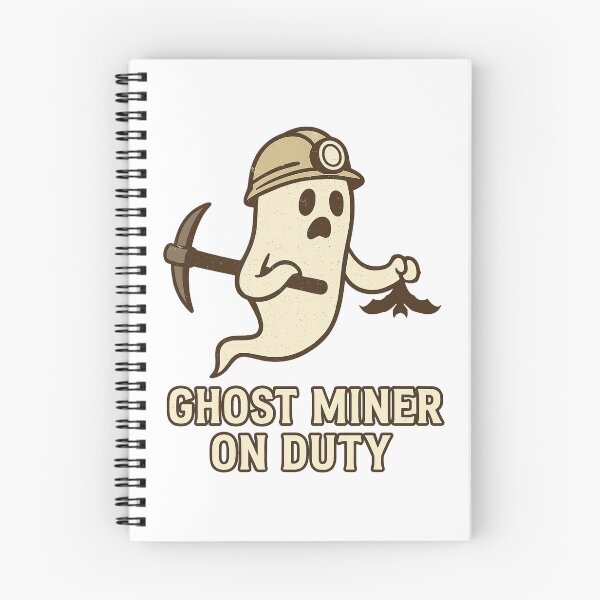 Item preview, Ghost Miner on Duty Vintage Halloween Design designed and sold by Meandmyshop.