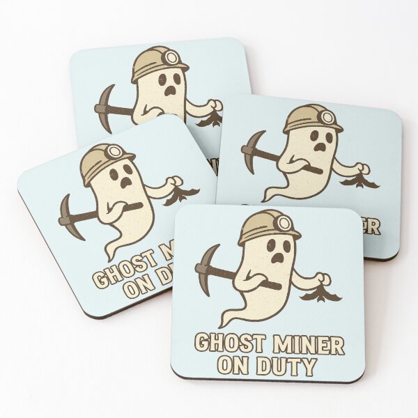Item preview, Ghost Miner on Duty Vintage Halloween Design designed and sold by Meandmyshop.