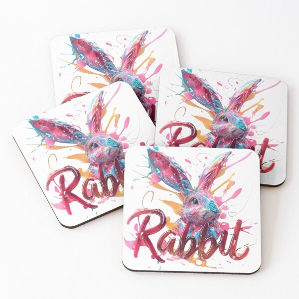 Item preview, Colorful Rabbit | Chinese Zodiac Sign | 3D Paint Splash Style designed and sold by AlexLineArt.