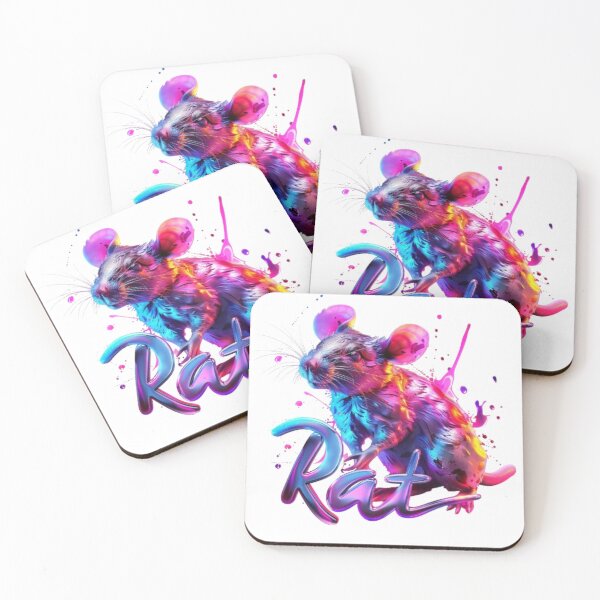 Item preview, Colorful Rat | Chinese Zodiac Sign | 3D Paint Splash Illustration designed and sold by AlexLineArt.