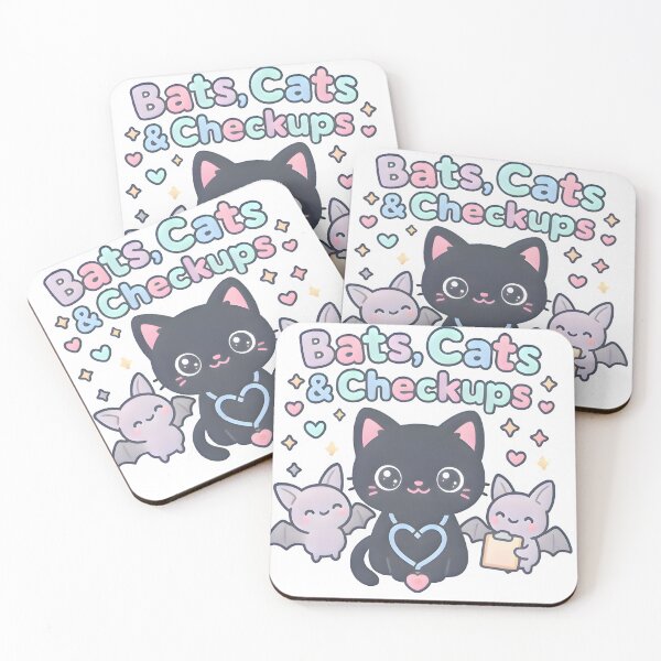Item preview, Bats, Cats & Checkups Kawaii Halloween Vet T-Shirt | Cute Cat & Bat Design designed and sold by Bettybee00.