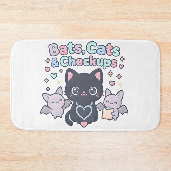 Item preview, Bats, Cats & Checkups Kawaii Halloween Vet T-Shirt | Cute Cat & Bat Design designed and sold by Bettybee00.