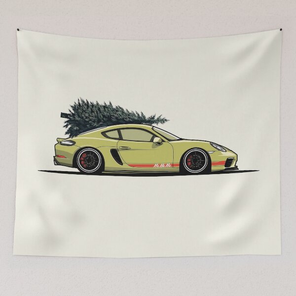 Item preview, Porsche Cayman Ho Ho Ho Christmas Illustration designed and sold by blackdogshop.