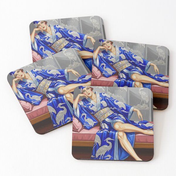 Item preview, The Blue Kimono - Original Art Deco Artwork designed and sold by elektronen.