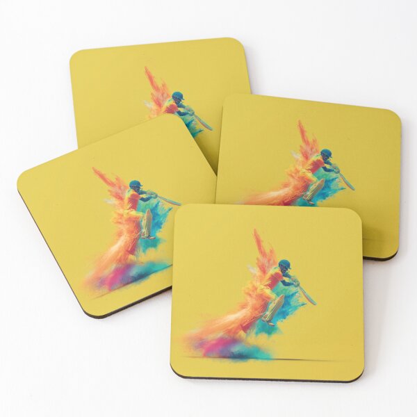 Item preview, Cricket player kicking up splashes of colour during a match Art Inspired By Nature And The Active Outdoors designed and sold by CDC40.