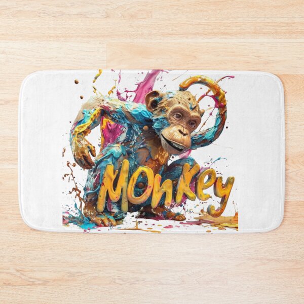 Item preview, Colorful Monkey | Chinese Zodiac Sign | 3D Paint Splash Style designed and sold by AlexLineArt.