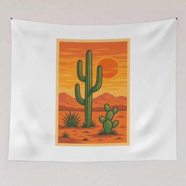 Item preview, Desert Cactus – Vintage Retro Aesthetic Artwork designed and sold by RouniBoutique.