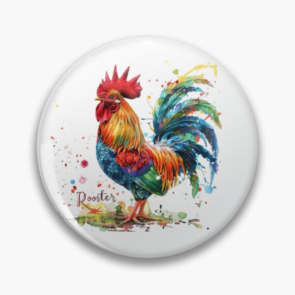 Item preview, Colorful Rooster | Chinese Zodiac Sign | 3D Paint Splash Style designed and sold by AlexLineArt.