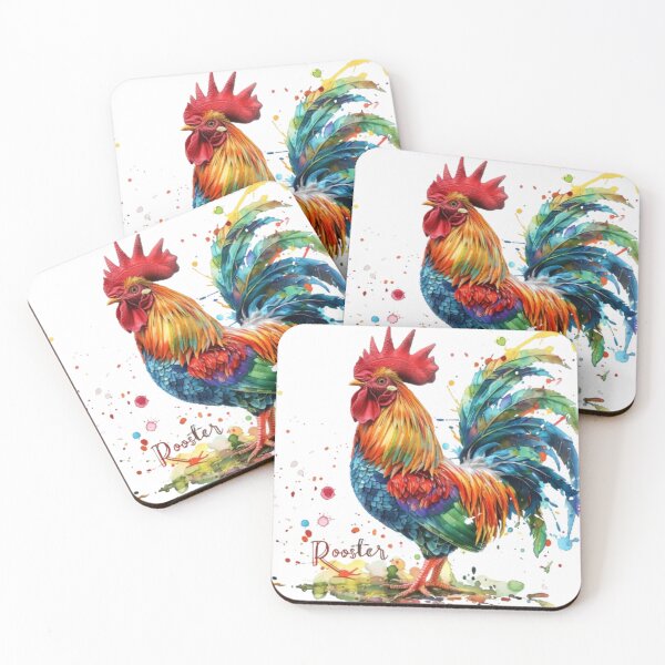 Item preview, Colorful Rooster | Chinese Zodiac Sign | 3D Paint Splash Style designed and sold by AlexLineArt.