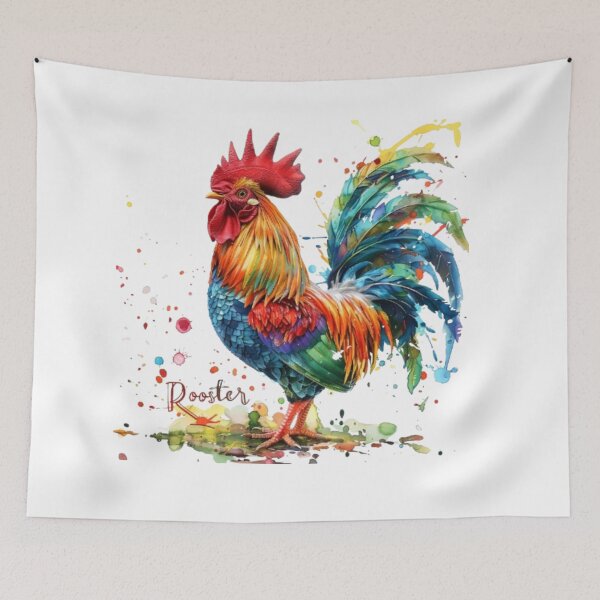 Item preview, Colorful Rooster | Chinese Zodiac Sign | 3D Paint Splash Style designed and sold by AlexLineArt.