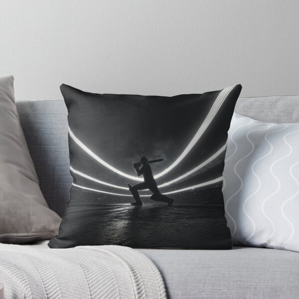 Item preview, Monochrome silhouette of a cricket player against a neon-lit stadium Art Inspired By Nature And The Active Outdoors designed and sold by CDC40.