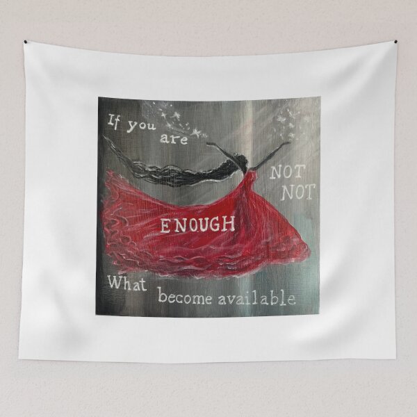Item preview, Dancing Girl in Red Dress with Quote ‘If You Are Not Not Enough, What Becomes Available’ designed and sold by Boski22.