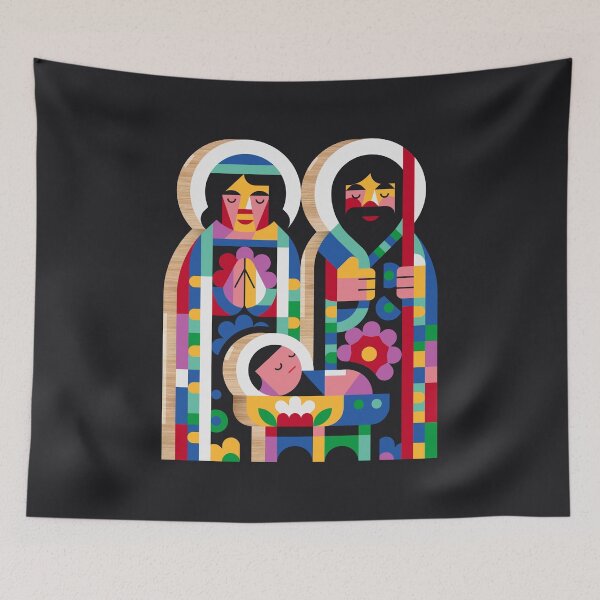 Item preview, Colorful Nativity Scene Christmas Art designed and sold by Visual Jams.