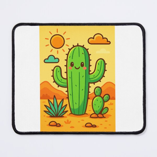 Item preview, Cartoon Playful Desert Cactus – Cute Kawaii Style designed and sold by RouniBoutique.
