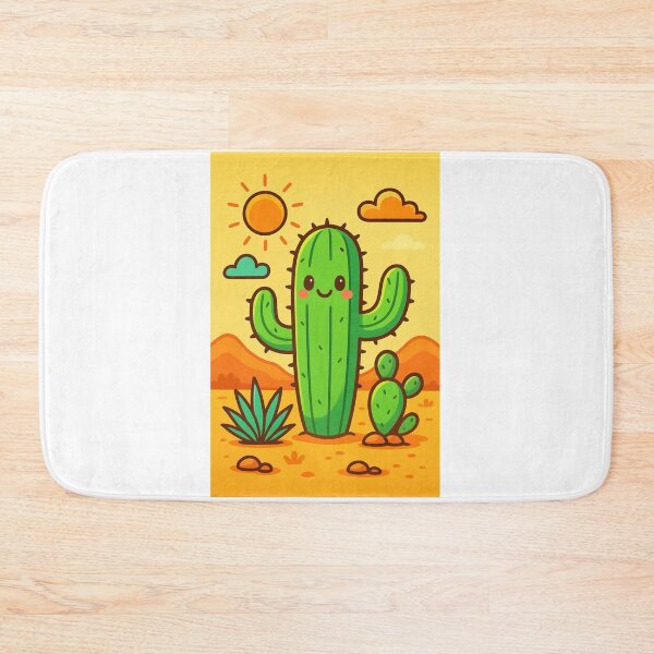 Item preview, Cartoon Playful Desert Cactus – Cute Kawaii Style designed and sold by RouniBoutique.
