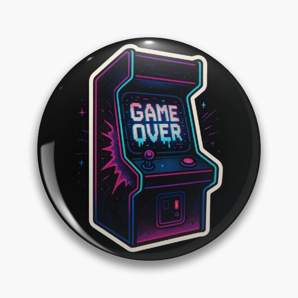 Item preview, Retro Arcade Game Over – Neon Glitch Sticker designed and sold by JacobKAurumhead.