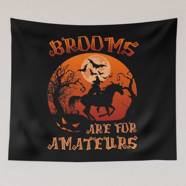 Item preview, Brooms Are For Amateurs Witch Riding Horse Halloween 	 		 designed and sold by krvusseh98.