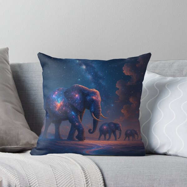 Item preview, Nebula Elephants Walking Through a Cosmic Desert designed and sold by MindprintStudio.