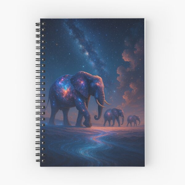 Item preview, Elefantes nebulosos caminando por un desierto cósmico designed and sold by MindprintStudio.