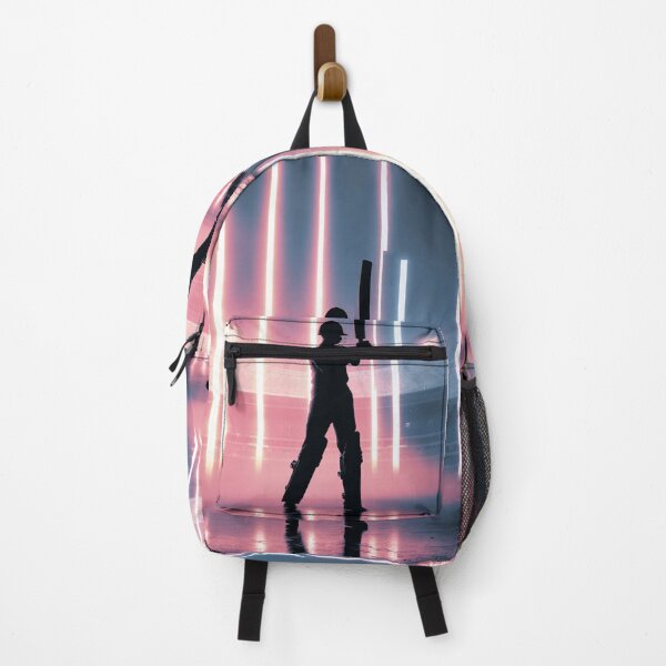 Item preview, Monochrome silhouette of a cricket player against a neon-lit stadium Art Inspired By Nature And The Active Outdoors designed and sold by CDC40.