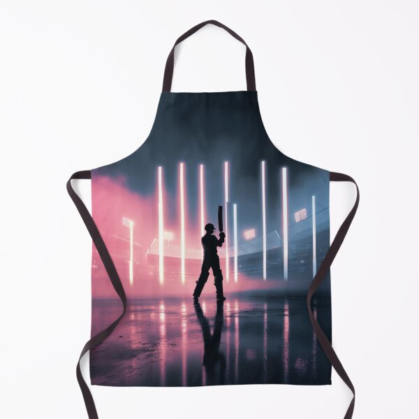 Item preview, Monochrome silhouette of a cricket player against a neon-lit stadium Art Inspired By Nature And The Active Outdoors designed and sold by CDC40.