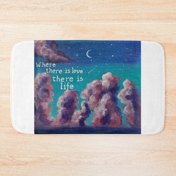 Item preview, Night Sky with Inspirational Quote ‘Where There Is Love, There Is Life’ designed and sold by Boski22.