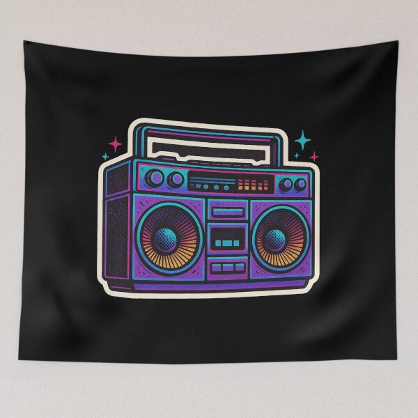 Item preview, Retro Boombox Neon – 80s Music Vibes Sticker designed and sold by JacobKAurumhead.