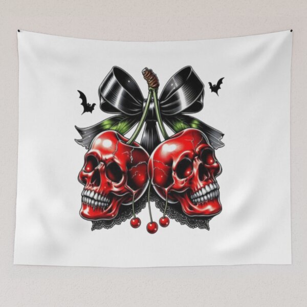 Item preview, scary skull cherries designed and sold by szydelkowanika.
