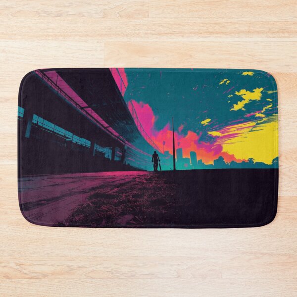 Item preview, Monochrome silhouette of a cricket player against a neon-lit stadium Art Inspired By Nature And The Active Outdoors designed and sold by CDC40.