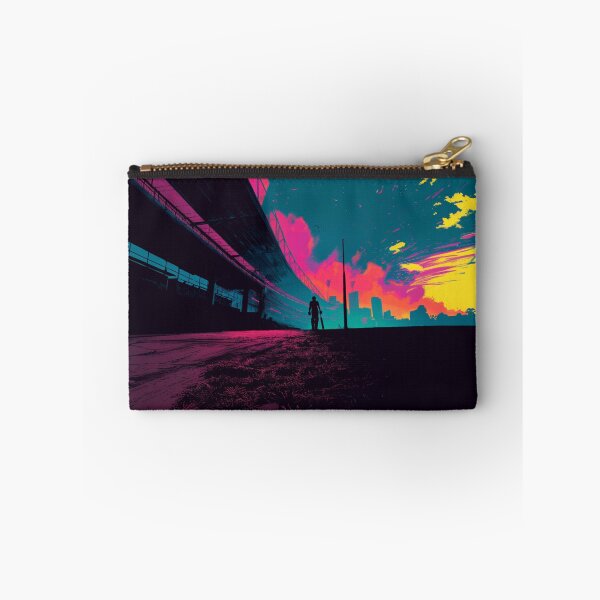 Item preview, Monochrome silhouette of a cricket player against a neon-lit stadium Art Inspired By Nature And The Active Outdoors designed and sold by CDC40.