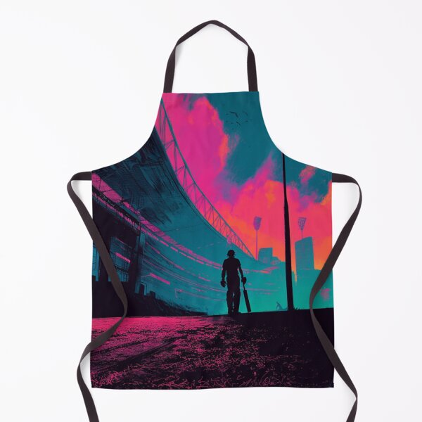 Item preview, Monochrome silhouette of a cricket player against a neon-lit stadium Art Inspired By Nature And The Active Outdoors designed and sold by CDC40.
