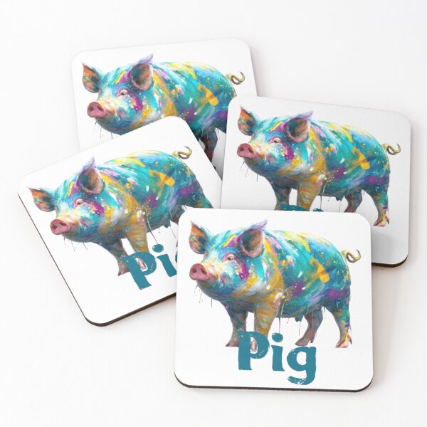 Item preview, Colorful Pig | Chinese Zodiac Sign | 3D Paint Splash Style designed and sold by AlexLineArt.