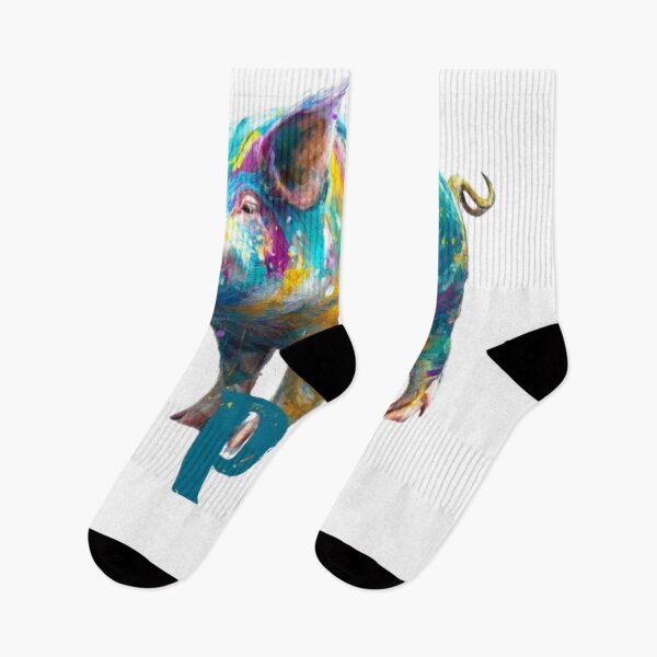 Item preview, Colorful Pig | Chinese Zodiac Sign | 3D Paint Splash Style designed and sold by AlexLineArt.