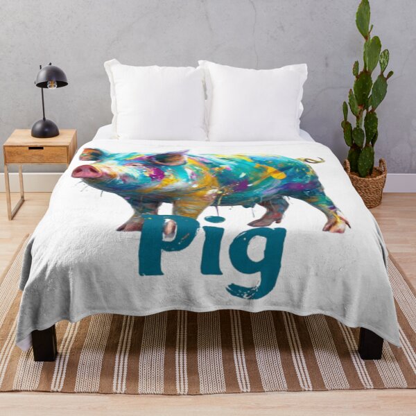 Item preview, Colorful Pig | Chinese Zodiac Sign | 3D Paint Splash Style designed and sold by AlexLineArt.