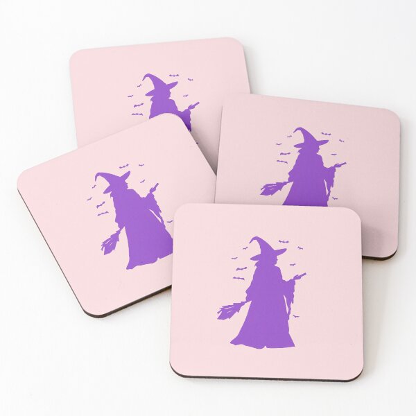 Item preview, SOFT PURPLE WITCH  WITH HER BROOM AND SOME FLYING BATS designed and sold by RISE Creations.