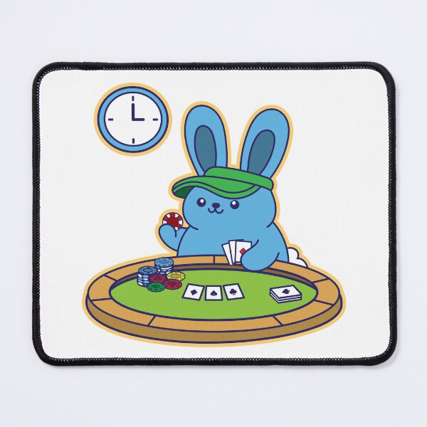 Item preview, Cartoonish Style Blue Rabbit Poker designed and sold by Brainstorming99.