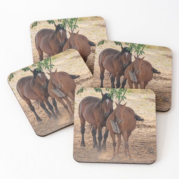 Item preview, Pair of nuzzling horses beneath a tree designed and sold by lisavonbiela.