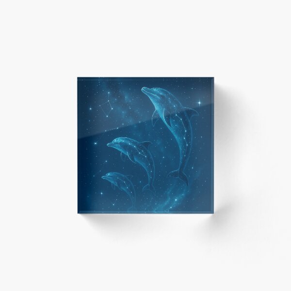 Item preview, Dolphins Leaping Through Constellations in the Night Sky designed and sold by MindprintStudio.