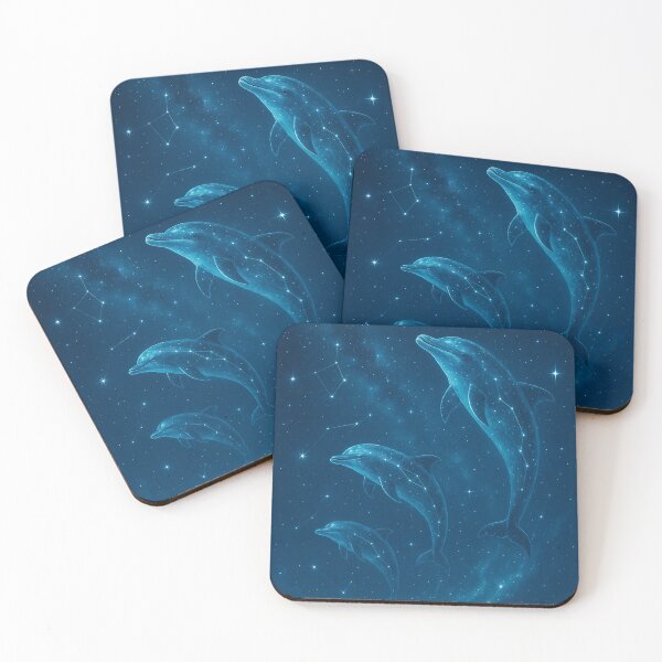 Item preview, Dolphins Leaping Through Constellations in the Night Sky designed and sold by MindprintStudio.