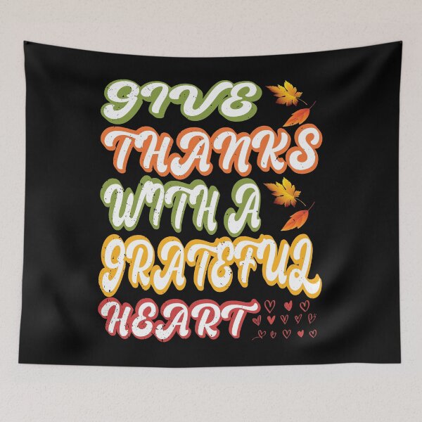 Item preview, Give Thanks With a Grateful Heart - Thanksgiving Autumn Quote designed and sold by PrintistryArt.